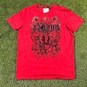 Y2K Emo Grunge Red Graphic T-Shirt